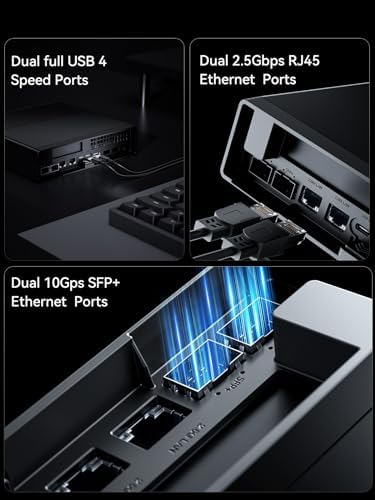 MINISFORUM MS-01 Mini PC Barebone with Intel Core i9-13900H,vPro Enterprise Support,2x10Gbps SFP+LAN/2x2.5G RJ45/2xUSB4/HDMI/16xPCIe 4.0/M.2 NVMe SSD/U.2 NVMe SSD,Mini Computer(No OS/RAM/SSD) - Image 3