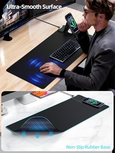 Mouse Pad with Magnetic Wireless Charging & Adjustable Phone Stand - Image 5