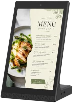 10.1 Inch Android Digital Signage Display, Tabletop Touchscreen Kiosk, Countertop Digital Menu Board with WiFi USB, Desktop Advertising Screen for Restaurants, Retail, Reception by QIXZOCV
