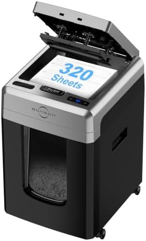 BONSEN P-5 High Security 320-Sheet Micro Cut Auto Feed Paper Shredder by BONSEN