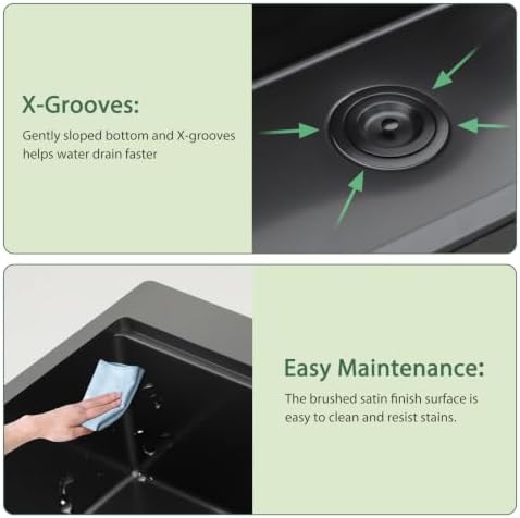 30 Inch Black Drop In Workstation Kitchen Sink with Accessories - Image 6