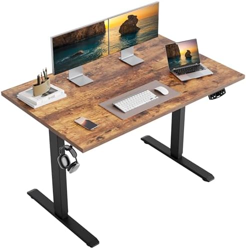 Agilestic 48*24 Inch Height Adjustable Electric Standing Desk, Rustic Brown by Agilestic