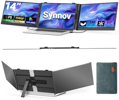 14" Laptop Screen Extender, 2.2lbs Lightweight Portable Monitor for Laptop by SynnovLaptopScreenExtender