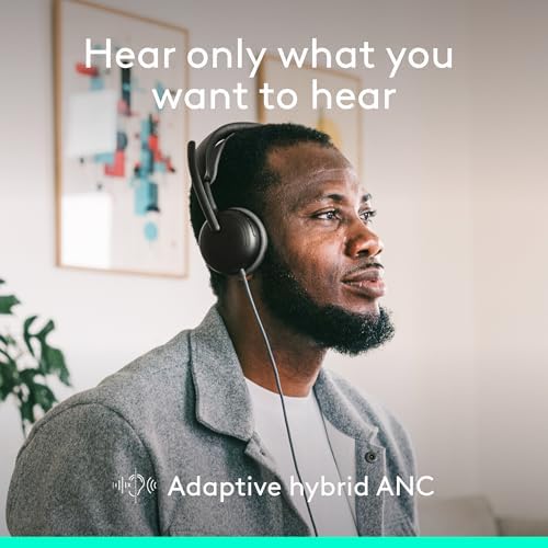 Logitech Zone Wired 2 Noise Canceling Headset with Adaptive Hybrid - Black - Image 2