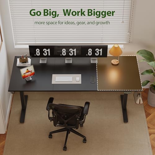 Agilestic 71 * 32 Inch Height Adjustable Electric Standing Desk, Black - Image 4