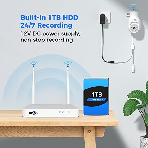 Hiseeu 5MP Wireless Security Camera System,4 Cam-Kit, 1T HDD - Image 2