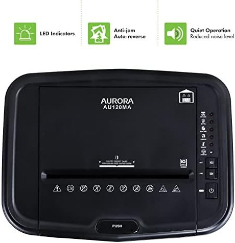 Aurora AU120MA 120-Sheet Auto Feed High Security Micro-Cut Paper Shredder / 30 Minutes (Black) - Image 6