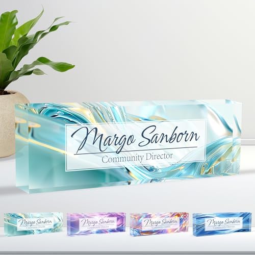 Personalized Acrylic Name Plate for Desk, Customize Office Decor by Ueedklaayy