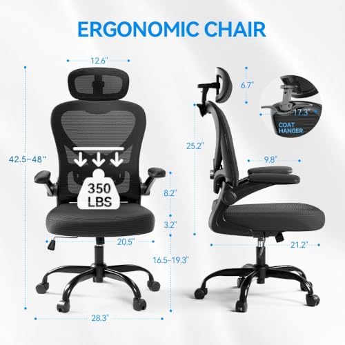 Ergonomic Office Chair, Mesh Home Office Desk Chairs with 3D Headrest - Image 2