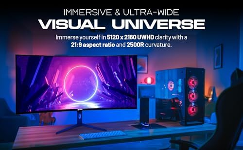 M² Vision 40" 5K2K Ultrawide Monitor, 5120x2160, 120Hz, USB-C 65W, IPS Black, MacBook Compatible, HDR600, Height Adjustable Stand - Image 3