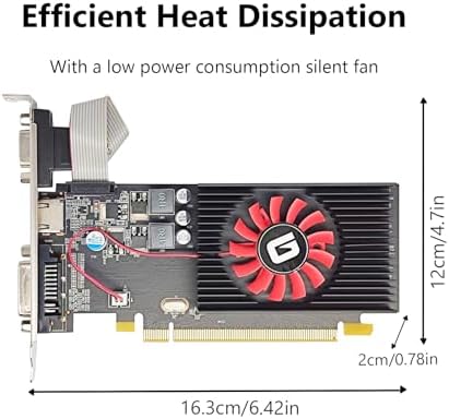 Glorto Radeon HD 5450 1GB DDR3 Low Profile Graphics Card, PCI Express 2.0 x16, HDMI/VGA/DVI, Entry Level GPU for PC, SFF and HTPC - Image 3