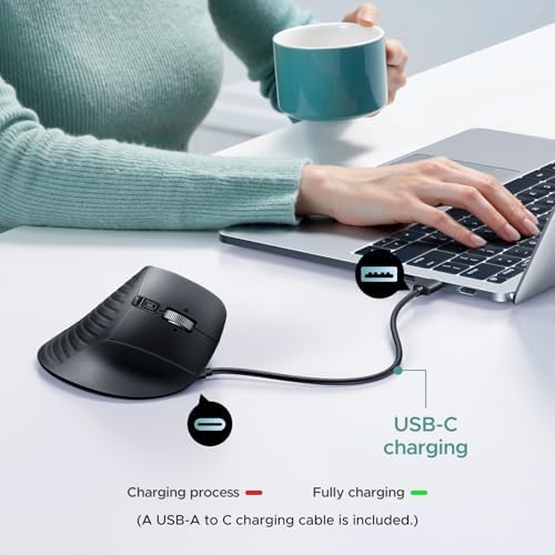 UGREEN M785DR Wireless Trackball Mouse, Bluetooth & 2.4G, Thumb Control - Image 3