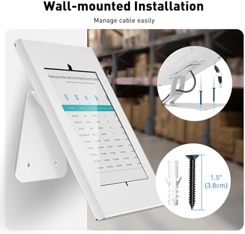 AboveTEK Anti-Theft Tablet Stand – iPad Locking & Security Stand, Countertop & Wall Mount POS Stand, 360° Swivel Kiosk Stand for iPad/iPad Air/iPad Pro – Ideal for Retail Business (White) - Image 5