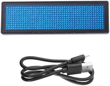 LED Digital Display Badge USB Rechargeable PVC Blue Light by VILLCASE