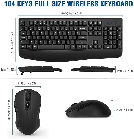 EDJO Wireless Keyboard and Mouse Combo, USB Plug & Play (2 Pack) - Image 6