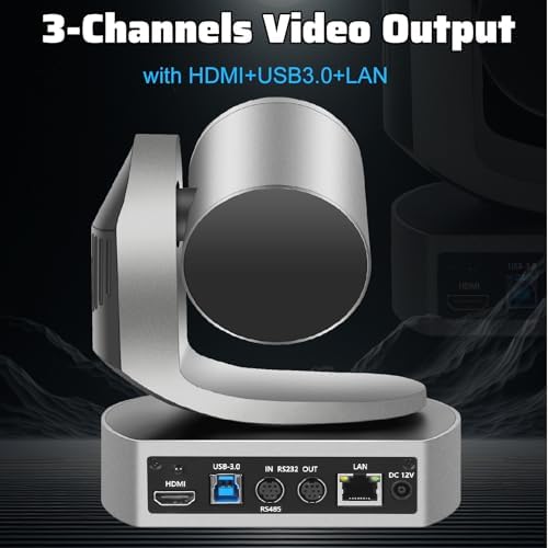 4K HDMI PTZ Camera,Optical 20X Zoom Conference Room Camera,Auto Focus and auto Tracking,with IP/USB3.0/HDMI/RS232/RS485 for Live Streaming Video Conference and Church Education ﻿ - Image 3