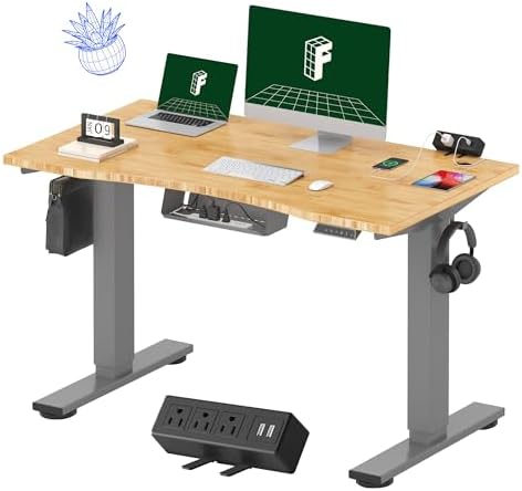FLEXISPOT EN2 55"x28" Standing Desk Bundle with Storage Cabinet by Unknown