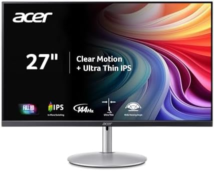 Acer SH273 P1si 27" IPS Full HD (1920 x 1080) Zero-Frame Gaming Office Monitor | AMD FreeSync Technology | Up to 144Hz Refresh | 1ms (VRB) | Tilt, Height Adjustment & Swivel | HDMI & VGA Ports by Unknown