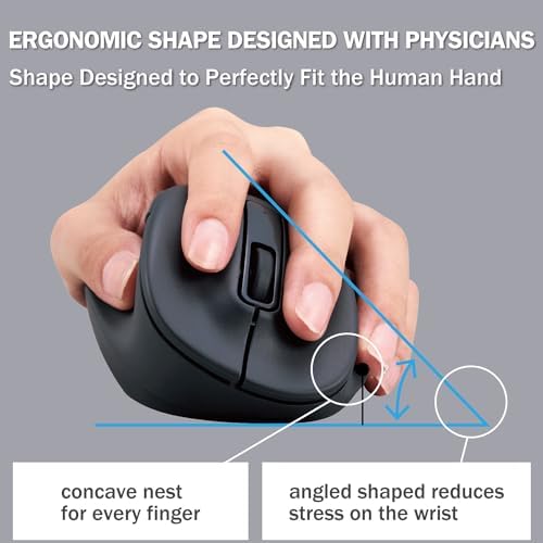 ELECOM Left Hand Wireless Ergonomic Mouse, 2.4GHz with Mini USB Receiver, Silent Click, 2000DPI, 5 Buttons, Optical Sensor, Compatible with PC, Mac, Laptop, EX-G, Msize Black (M-XGM31DBSKBK) - Image 3
