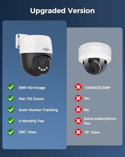 【360°View】 Hiseeu 12MP PoE NVR, 12 Pcs 5MP PoE PTZ Cameras - Image 4