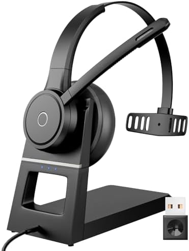 Blue Air ENC Noise Cancelling Wireless Call Center Headsets by EnjoylifeEnjoytime