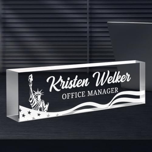 Custom Engraved Name Plate for Desk, Acrylic Desk Name Plate Personalized by Spricoz