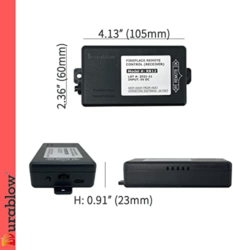 Durablow TR2004 Gas Fire Fireplace On/Off Remote Control Kit + Thermostat + Timer + Backlit Transmitter for Millivolt Valve, IPI Module, Thermostat + Backlit Transmitter, 100-240VAC Input - Image 2