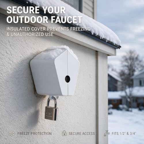 Outdoor Faucet Locking System with Padlock, White - Image 2
