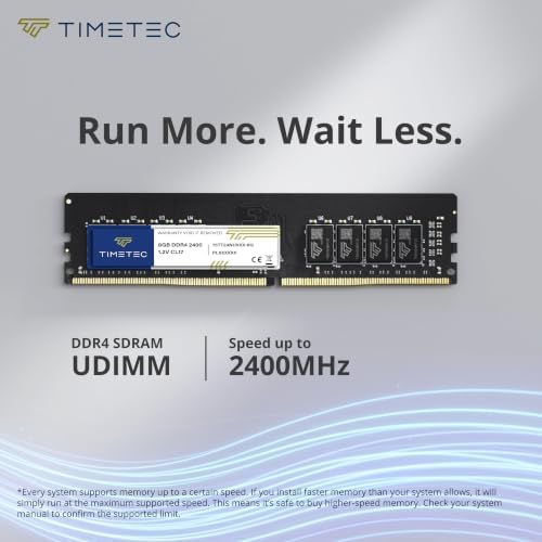 Timetec 16GB KIT (2x8GB) DDR4 2400MHz (PC4-2400T) PC4-19200 UDIMM Desktop RAM – 288-Pin 1.2V CL17 Non-ECC Unbuffered DIMM Memory Module Upgrade - Image 2