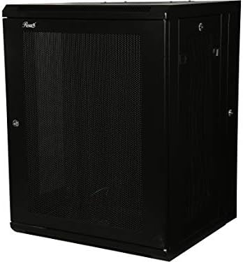 Rosewill 15U 19" Wall Mount Rack Cabinet Enclosure, with 3 Side Locking Mesh Door 20.5" Deep, Switch-Depth, Black - RSWM-15U001 by RosewillInc