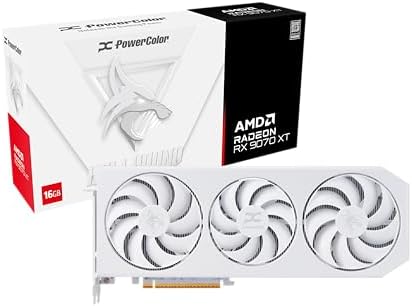 PowerColor Hellhound Spectral White AMD Radeon RX 9070 XT 16GB GDDR6 by PowerColor