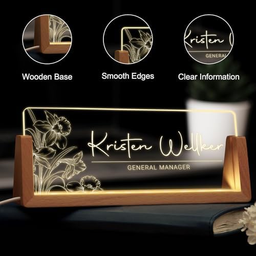 Custom Name Plate for Desk, Personalized Light Up Acrylic Desk Name Plate, Personalized Office Gifts for Boss Coworkers Teacher, Employee Appreciation GIfts, Office Decor for Women Men - Image 4