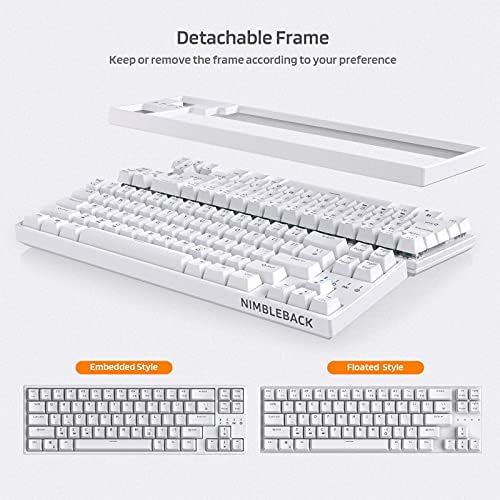 LTC NB681 Nimbleback Wired 65% Mechanical Keyboard, RGB Backlit Ultra-Compact 68 Keys Gaming Keyboard with Hot-Swappable Switch and Stand-Alone Arrow/Control Keys (Hot Swappable Brown Switch, White) - Image 5