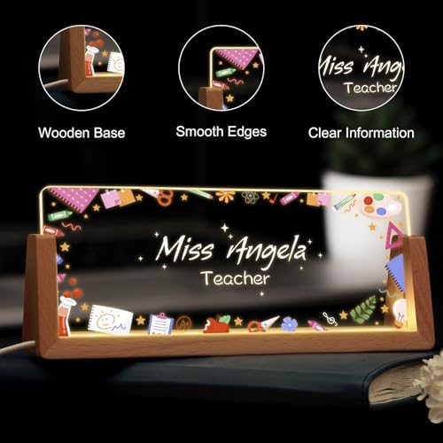 Custom Name Plate for Desk, Personalized Light Up Acrylic Desk Name Plate, Personalized Office Gifts for Boss Coworkers Teacher, Employee Appreciation GIfts, Office Decor for Women Men - Image 4