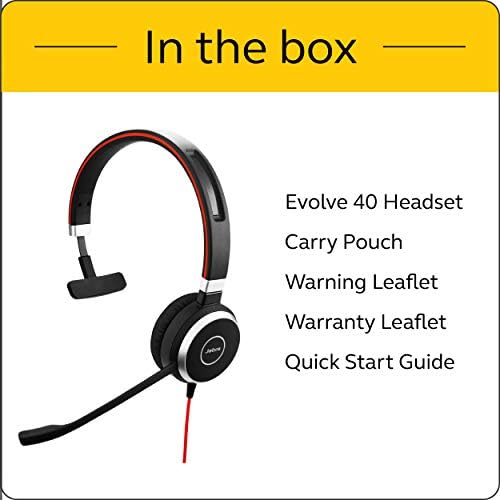 Jabra Evolve 40 UC Professional Wired Headset, Mono – Telephone Headset for Greater Productivity, Superior Sound for Calls and Music, 3.5mm Jack/USB Connection, All-Day Comfort Design, UC Optimized - Image 4