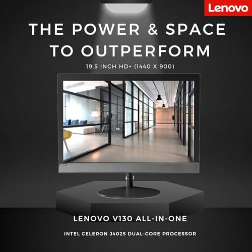 Lenovo V130 All-in-One Business Desktop, 19.5” HD+ Display, Intel Celeron J4025, 16GB RAM, 512GB PCIe SSD, DVD-RW, Wi-Fi, Webcam, HDMI, Wired Keyboard & Mouse, Windows 11 Pro - Image 2