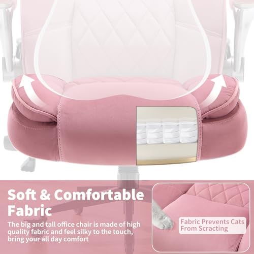 Fabric High Back Office Chair, Thick Padded Ergonomic Computer Desk Chair - Image 6