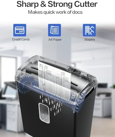 Locksworth 8-Sheet Micro-Cut Paper Shredder, P4 High Security, 4 Gallon Bin, 2-Minute Continuous Run, Home & Small Office Use - Image 3
