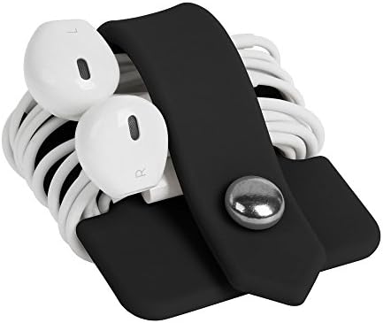 Headphone Case Cord Organizer Earbuds Holder Earphones Case Wrap Winder Headset Keeper Cord Manager Cable Organizer Black by ELFRhino