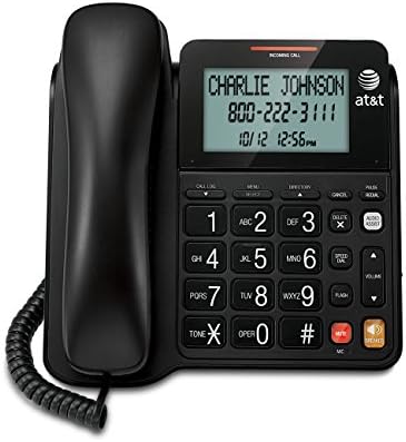 AT&T CL2940 Corded Phone with Speakerphone, Extra-Large Buttons and Tilt Display, Caller ID/Call Waiting, Audio Assist Volume Boost, Black (Pack of 4) - Image 2