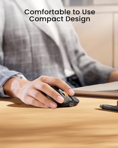 ProtoArc EM15 USB C Mouse, Bluetooth Wireless Mouse for MacBook, Black - Image 4