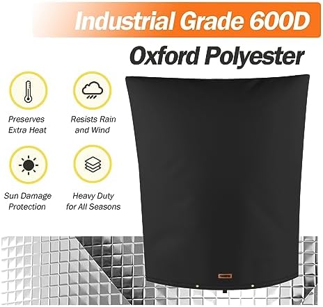 TOHONFOO Backflow Preventer Cover, Pipe Freeze Insulation, 26"Wx44"H, Black - Image 6