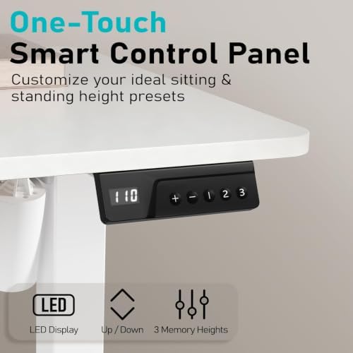 35" Electric Standing Desk, Small Sit Stand up Desk, White - Image 7