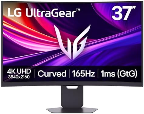 LG 37G800A-B 37-Inch Ultragear 4K UHD (3840 x 2160) Curved Gaming Monitor, 165Hz, 1ms, FreeSync Premium Pro, DisplayHDR 600, HDMI 2.1, DisplayPort, USB Type-C, Tilt/Height/Swivel Stand, Black by Unknown