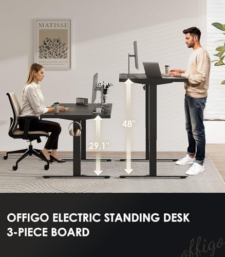 OffiGo 71 Inch Executive Electric Standing Desk Height Adjustable, Black - Image 3