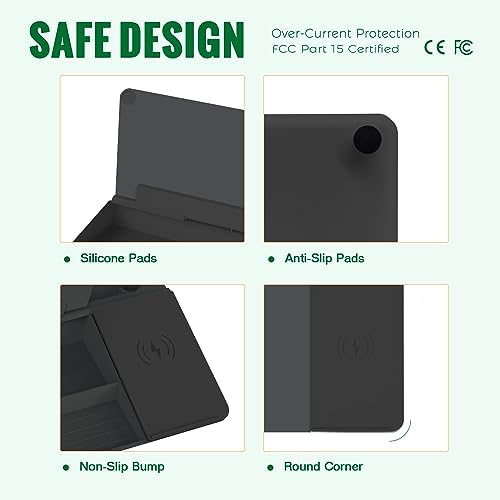 SELEAD Desktop Glass Whiteboard with Wireless Charger and Storage, Black - Image 6