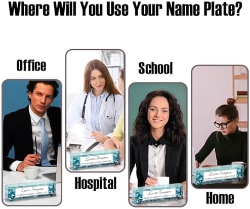 Desk Name Plate Personalized, Desk Double sided pattern Name Plate Personalized Office Desk Decor for Women and Men , Teacher Nurse Boss Employee Appreciation Gifts (Green diamonds, fixed pattern) - Image 2