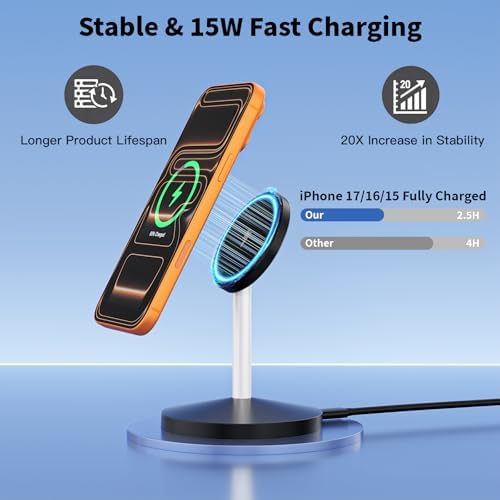 Magnetic Wireless Charger i Phone Stand 15W Fast Mag-Safe Charging Station - Image 5