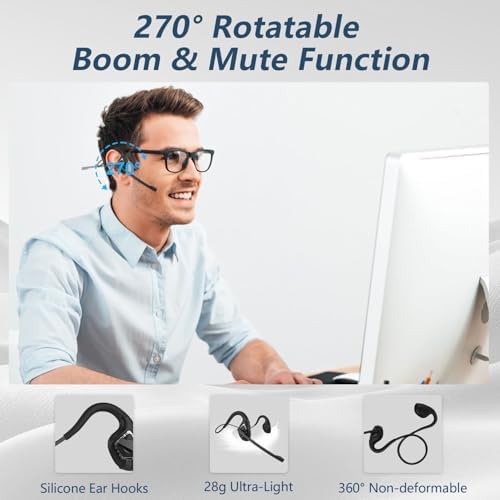 BANIGIPA Bluetooth Headset with Microphone, Open Ear Headphones with Mic - Image 4