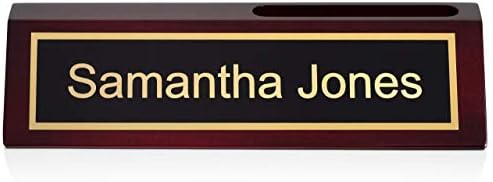 Providence Engraving Custom Wooden Desk Wedge Engraved Name Plate - Image 6